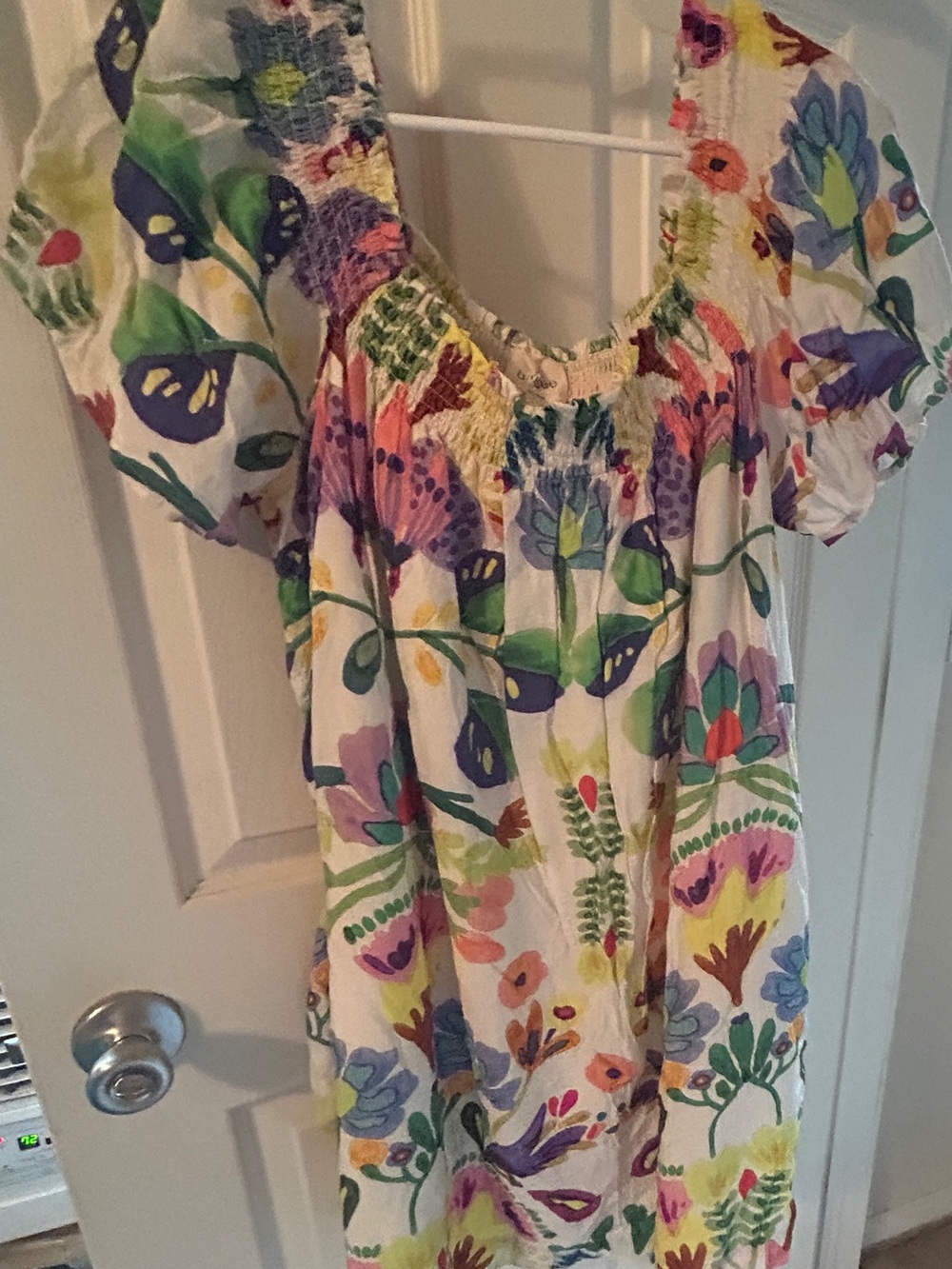Women’s Umgee Floral Peasant Top Tunic or Mini Dress Multicolor
